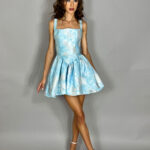 Rochia Brocart baby blue