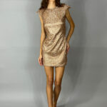Rochie mini aurie cu paiete