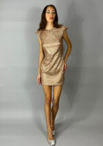 Rochie mini aurie cu paiete