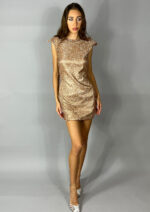 Rochie mini aurie cu paiete