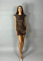 Rochie mini maro cu paiete
