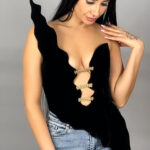 Corset A piece of art - negru cu 3 accesorii aurii