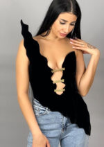 Corset A piece of art - negru cu 3 accesorii aurii