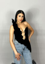 Corset A piece of art - negru cu 3 accesorii aurii - imagine 4