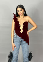 Corset A piece of art - negru cu 3 accesorii aurii - imagine 6