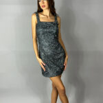 rochie mini gri cu paiete