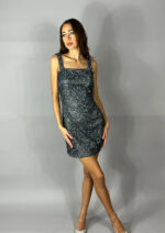 rochie mini gri cu paiete