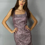 rochie mini lila cu paiete