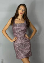 rochie mini lila cu paiete