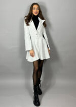 Sacou rochita din tweed cu paiete argintii - imagine 5