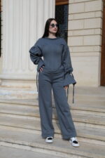 Pantaloni de damă de trening wide-leg - imagine 5