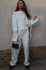Pantaloni de damă de trening wide-leg - imagine 3