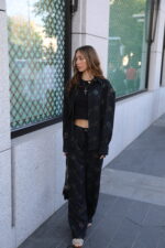 Set cămașă și pantaloni din imitație de in - imagine 9