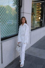 Set cămașă și pantaloni din imitație de in - imagine 8
